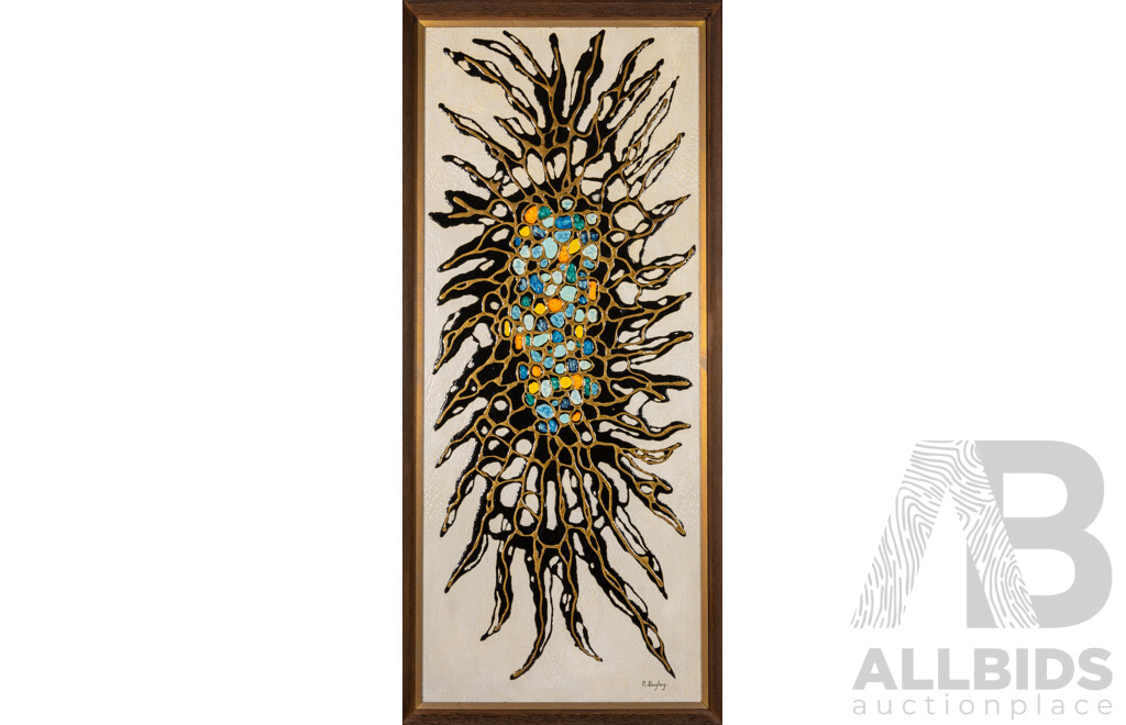 N.Begley, (20th Century), Starburst, Mixed Media Enamel, 105 X 47 Cm (frame)