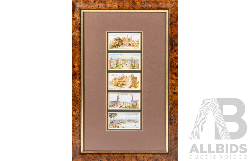 Artists Unknown, (Late 19th to Mid 20th Centuries), British Pubs & Australian Landmarks, Pair of Vintage Wills's Cigarettes Collectible Cards, 34.5 x 22.5 cm & 31.5 x 41.5 cm (frames) (2)