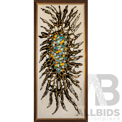 N.Begley, (20th Century), Starburst, Mixed Media Enamel, 105 X 47 Cm (frame)