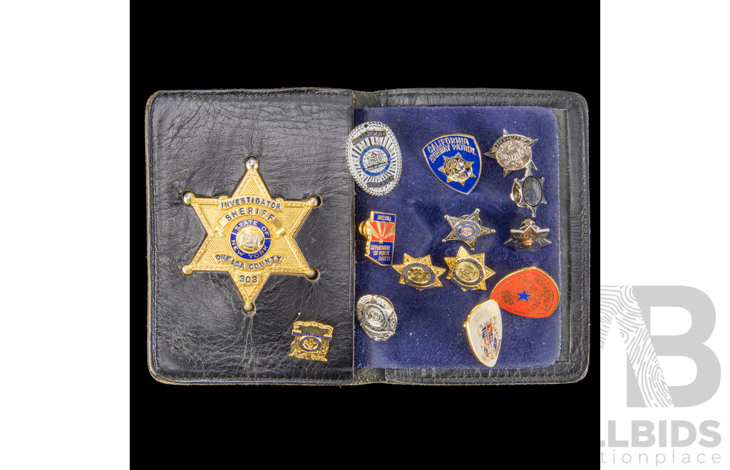 Large Collection American Police Patches, Badges and Lapel Pins
