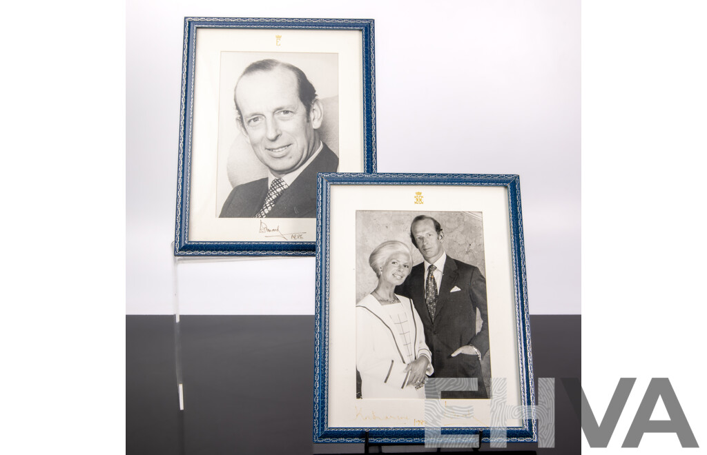 Photograph of Edward Duke of Kent & Katharine Duchess of Kent, Signed by Both, and Another Signed Just by Edward, 1980s