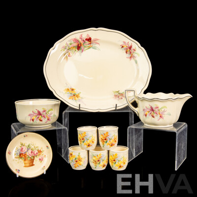 Collection Vintage Royal Doulton Porcelain in Orchid Pattern