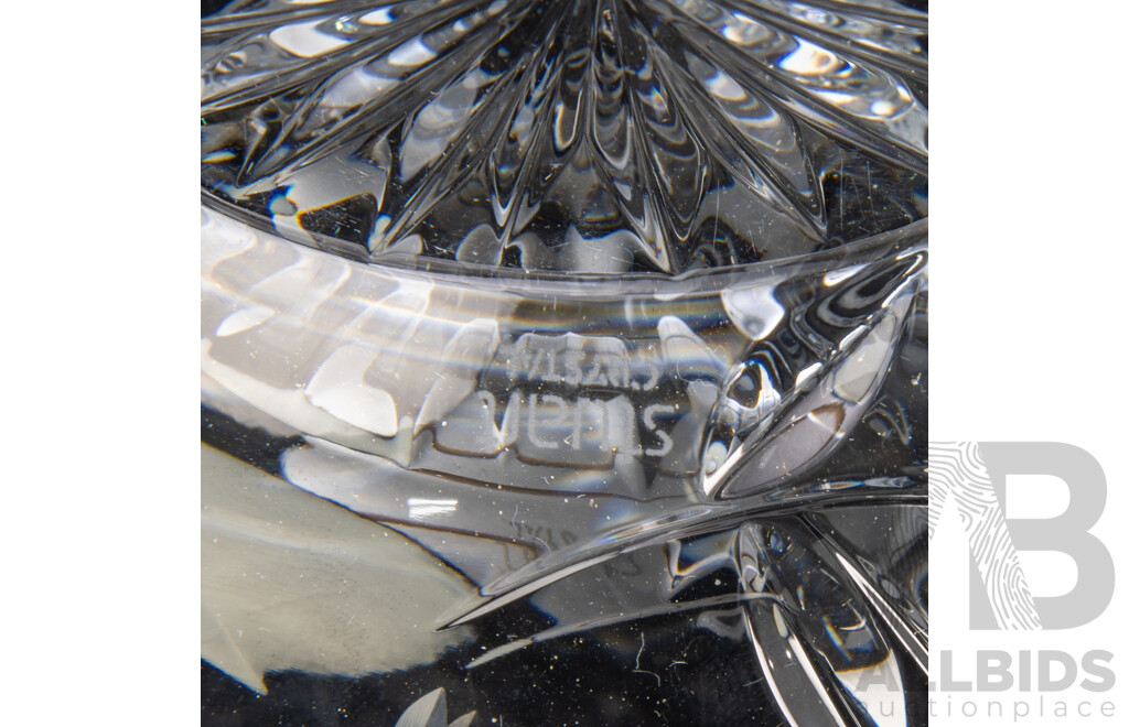 Collection Three Pieces Stuart Crystal Comprising Two Vases and Bowl