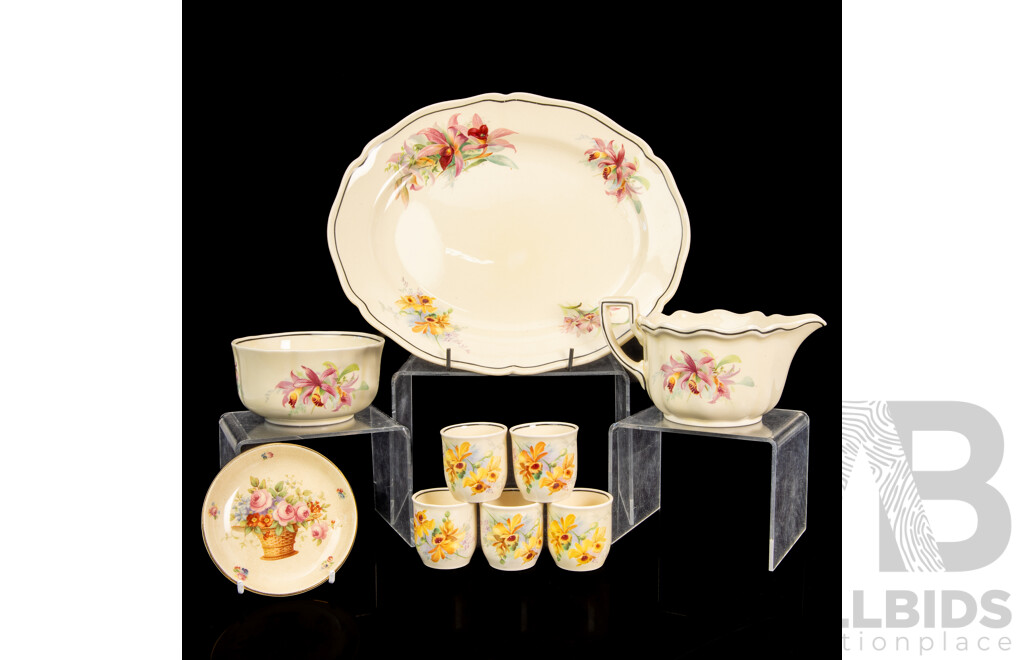 Collection Vintage Royal Doulton Porcelain in Orchid Pattern