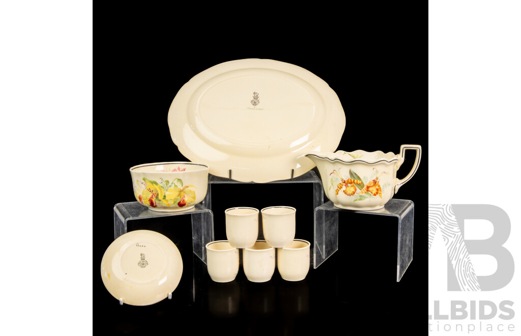 Collection Vintage Royal Doulton Porcelain in Orchid Pattern
