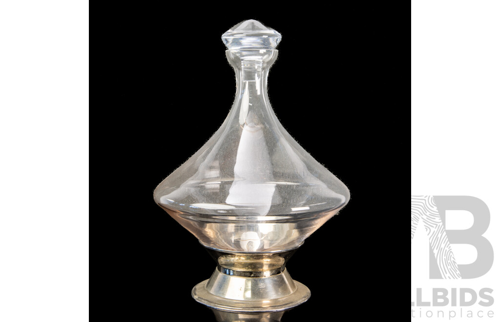 Retro Orbital Decanter & Crystal Stopper with Steel Base