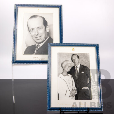 Photograph of Edward Duke of Kent & Katharine Duchess of Kent, Signed by Both, and Another Signed Just by Edward, 1980s