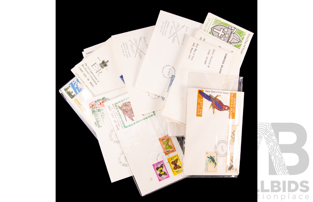 Norfolk Islands First Day Covers, Examples Spanning 1959 to 2024 Including Ten Shilling Red Tailed Tropic Bird, Fish, Ships, Qantas, Royals, Butterflies, 150 Years Settlement and More
