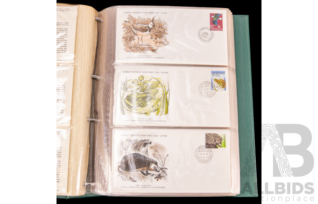 The Official Collection of World Wildlife First Day Covers 1978 to 1978 with HRH Princess of Wales Twenty First Birthdaystamp Album, Twelve Art on United Nations Postage Stamps First Day Covers.......