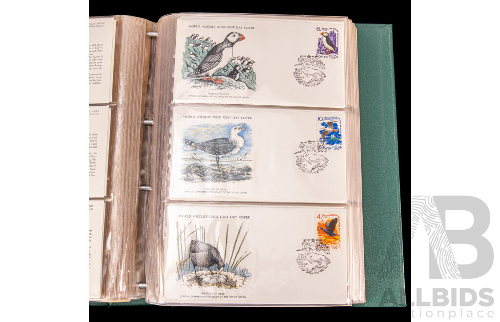 The Official Collection of World Wildlife First Day Covers 1978 to 1978 with HRH Princess of Wales Twenty First Birthdaystamp Album, Twelve Art on United Nations Postage Stamps First Day Covers.......