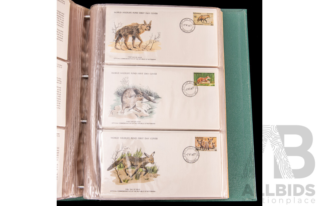 The Official Collection of World Wildlife First Day Covers 1978 to 1978 with HRH Princess of Wales Twenty First Birthdaystamp Album, Twelve Art on United Nations Postage Stamps First Day Covers.......