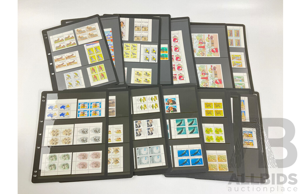 Collection of Australian 1980/81/82  Mint Stamp Blocks Including Sets and Two Dollar Painting Series Block of Four