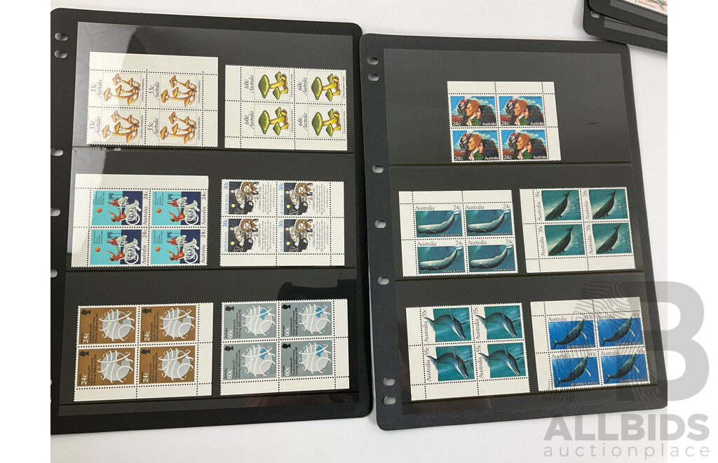 Collection of Australian 1980/81/82  Mint Stamp Blocks Including Sets and Two Dollar Painting Series Block of Four