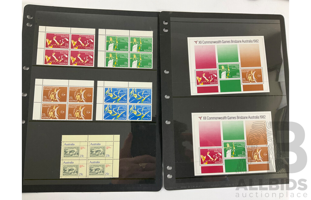 Collection of Australian 1980/81/82  Mint Stamp Blocks Including Sets and Two Dollar Painting Series Block of Four