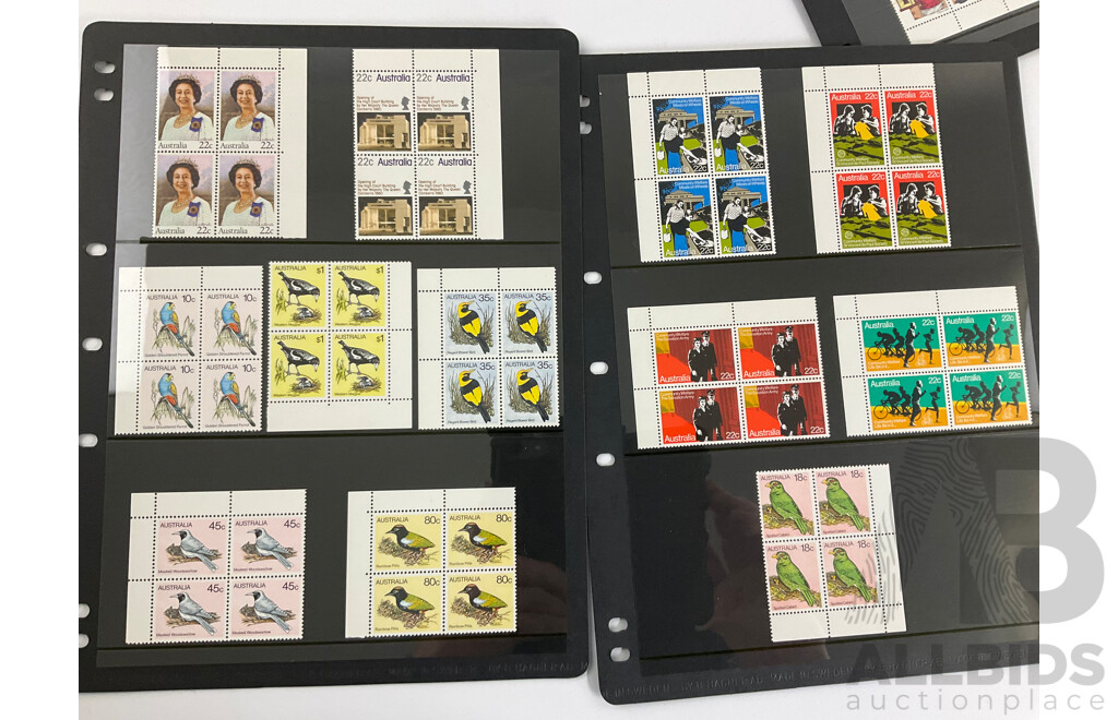 Collection of Australian 1980/81/82  Mint Stamp Blocks Including Sets and Two Dollar Painting Series Block of Four