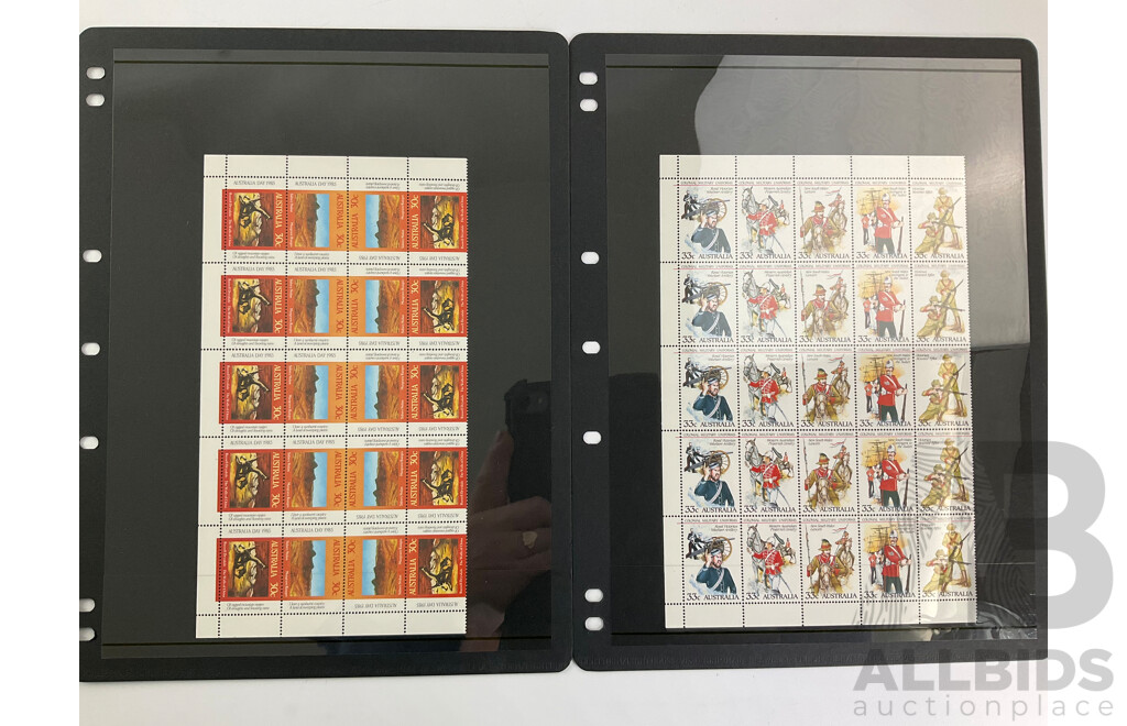 Collection of Australian 1980's Mint Stamp Blocks and Mini Sheets Including Sets, Terra Australis, Classic Australian Story Books and More