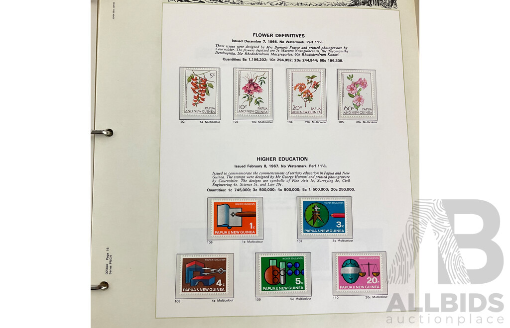 Papua New Guinea Seven Seas Mint Stamp Album 1952 to 1986