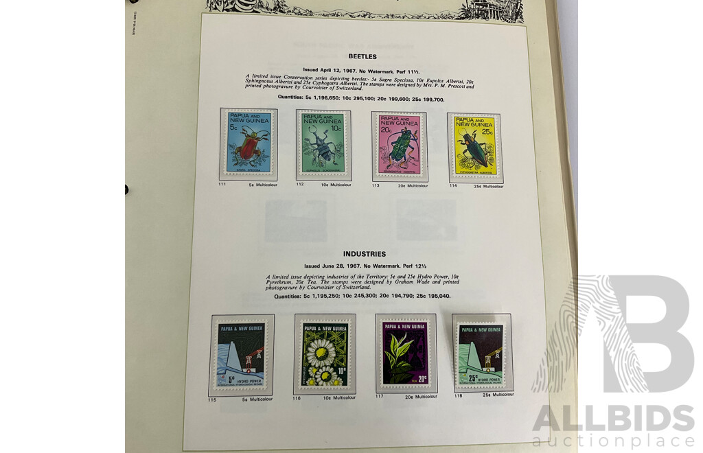 Papua New Guinea Seven Seas Mint Stamp Album 1952 to 1986