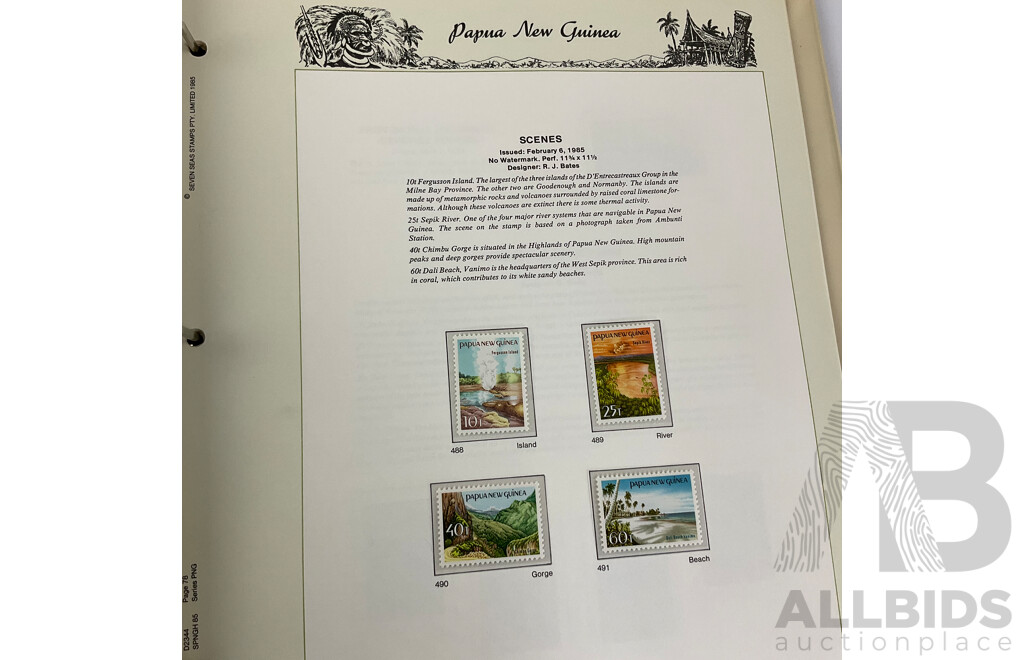 Papua New Guinea Seven Seas Mint Stamp Album 1952 to 1986