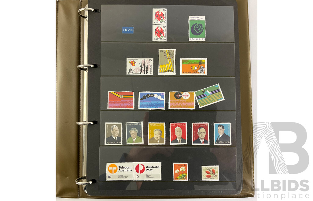 Album of Australian Mint Stamps and Strips Examples Spanning 1975 to 1988, Ten Dollar Tom Roberts