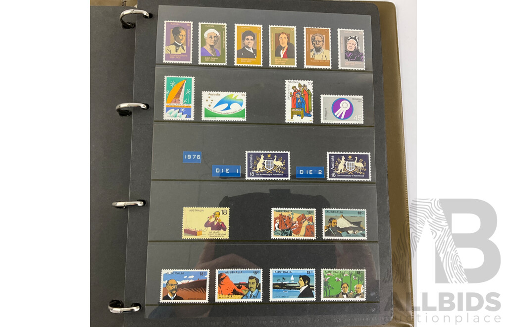 Album of Australian Mint Stamps and Strips Examples Spanning 1975 to 1988, Ten Dollar Tom Roberts