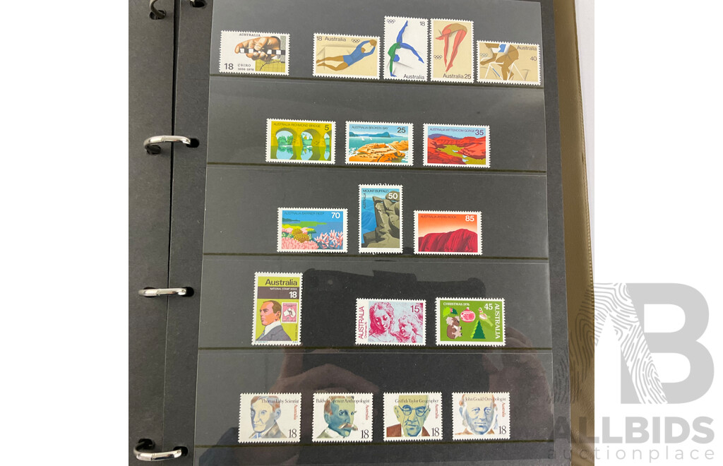 Album of Australian Mint Stamps and Strips Examples Spanning 1975 to 1988, Ten Dollar Tom Roberts