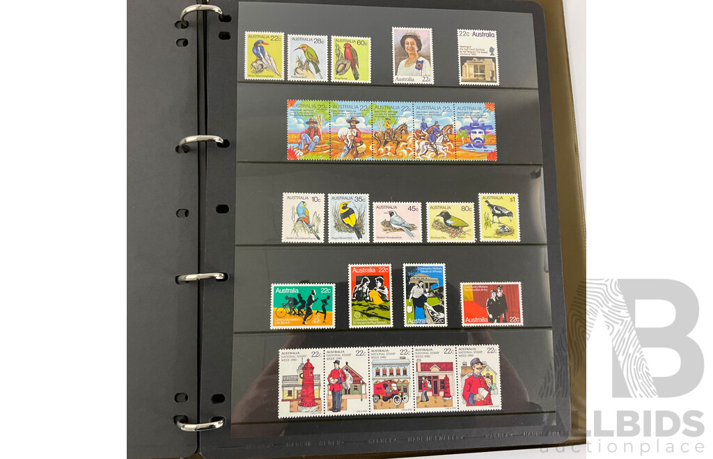 Album of Australian Mint Stamps and Strips Examples Spanning 1975 to 1988, Ten Dollar Tom Roberts