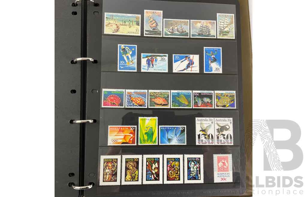 Album of Australian Mint Stamps and Strips Examples Spanning 1975 to 1988, Ten Dollar Tom Roberts
