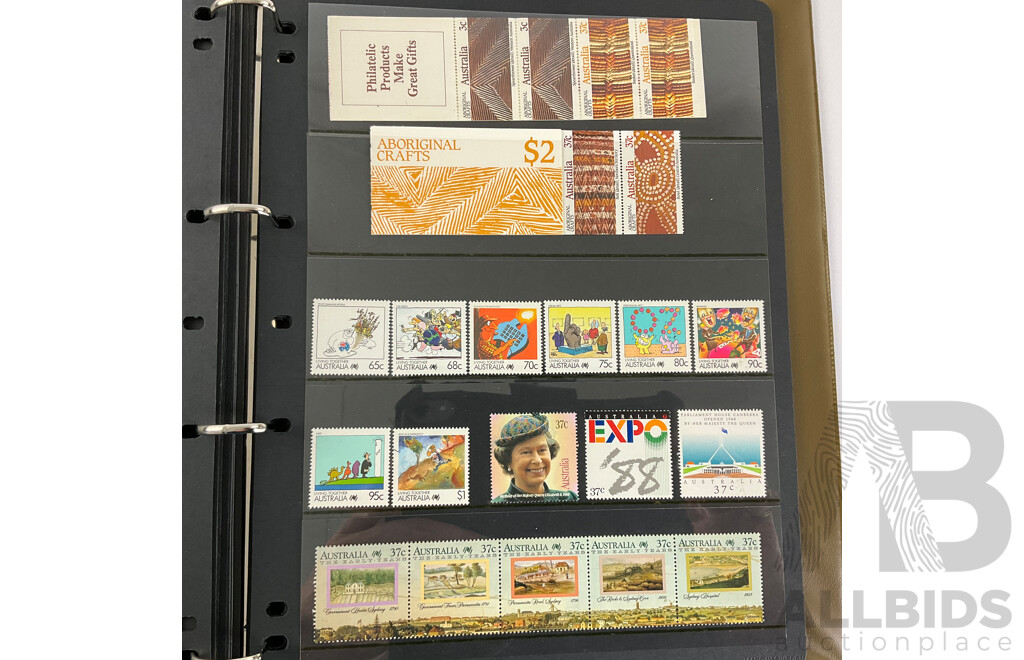 Album of Australian Mint Stamps and Strips Examples Spanning 1975 to 1988, Ten Dollar Tom Roberts