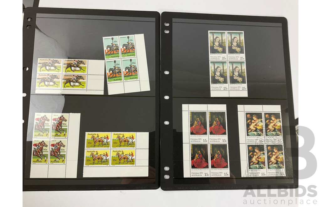 Collection of Australian 1978/79  Mint Stamp Blocks Including Sets and Five Dollar Painting Series Block of Four
