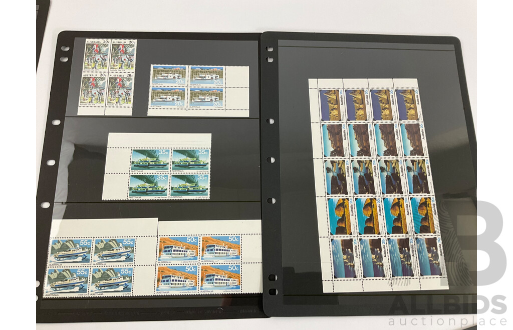 Collection of Australian 1978/79  Mint Stamp Blocks Including Sets and Five Dollar Painting Series Block of Four