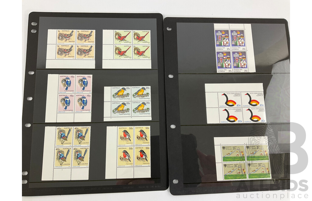Collection of Australian 1978/79  Mint Stamp Blocks Including Sets and Five Dollar Painting Series Block of Four