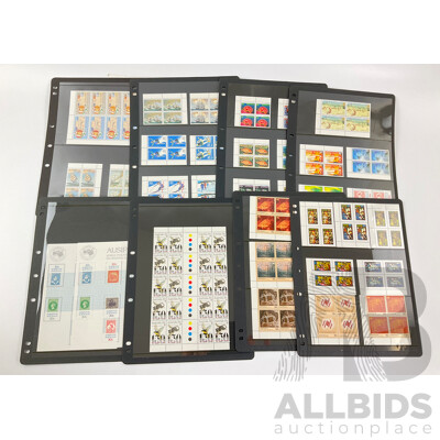Australian 1984 Mint Stamp Blocks Including Sets, Clipper Ships, AUSIPEX, Rock Paintings, Painting Series Charles Condor Block of Four Five Dollars
