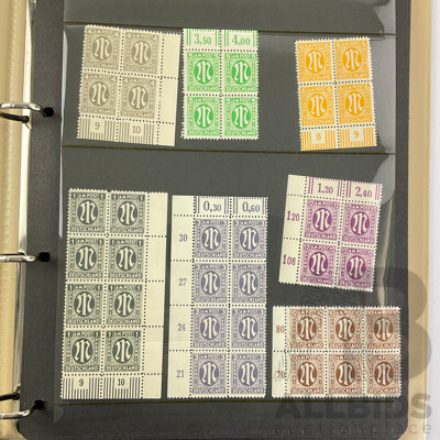 Album of German Stamps Including Mint Allied Occupation Blocks, Cancelled 1970's and 80's