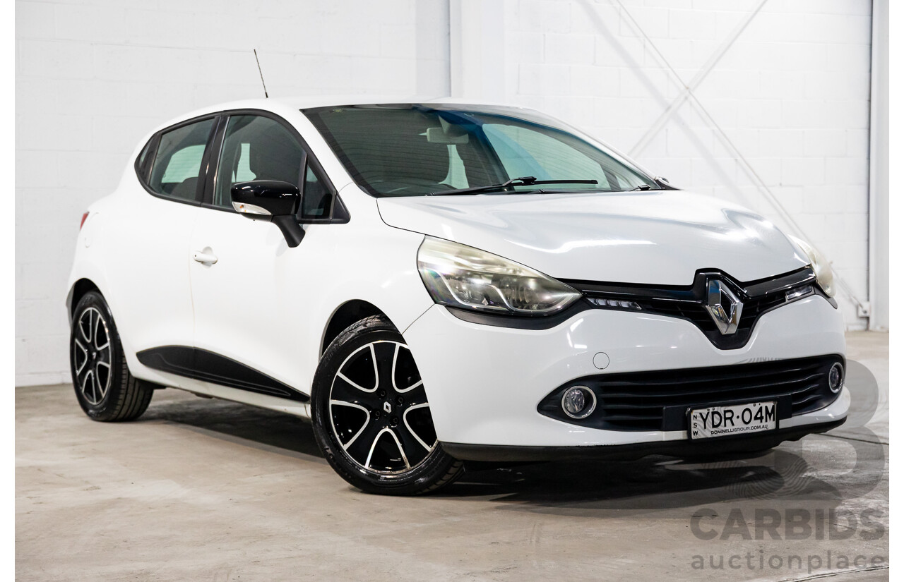 7/2015 Renault Clio Expression + X98 5d Hatchback Glacier White Turbo 1.2L