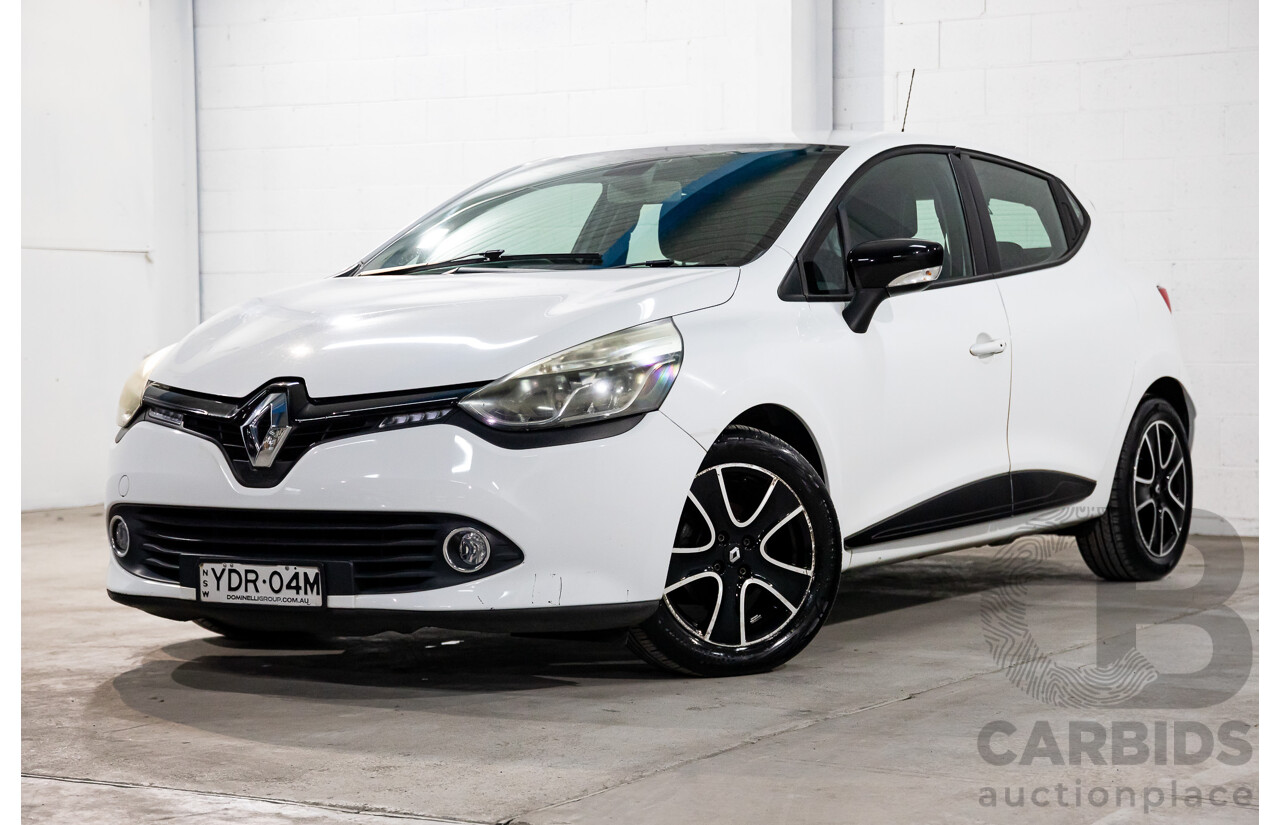 7/2015 Renault Clio Expression + X98 5d Hatchback Glacier White Turbo 1.2L
