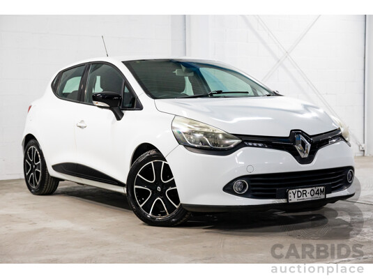 7/2015 Renault Clio Expression + X98 5d Hatchback Glacier White Turbo 1.2L