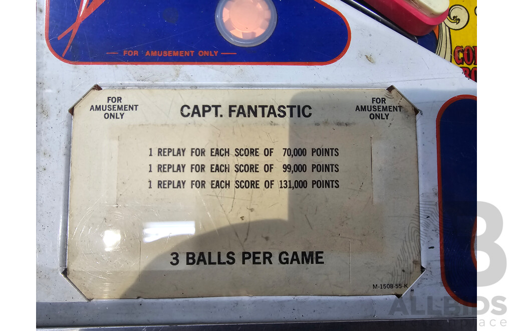 Captain Fantastic 1976 Pinball Machine by Bally