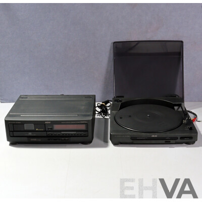 Akai Full Automatic Record PLayer AP M630 Along with Akai Multi CD Player CD M830M