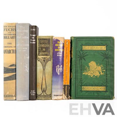 Collection Books Regarding Exploration Including the Crossing of Antarctica, the Life & Explorations of David Livingston and More