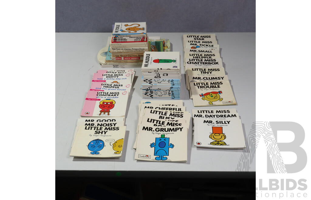 Large Collection Childrens Books Including Mother Goose, Approx 66 Roger Hargraves Little Men Books and More