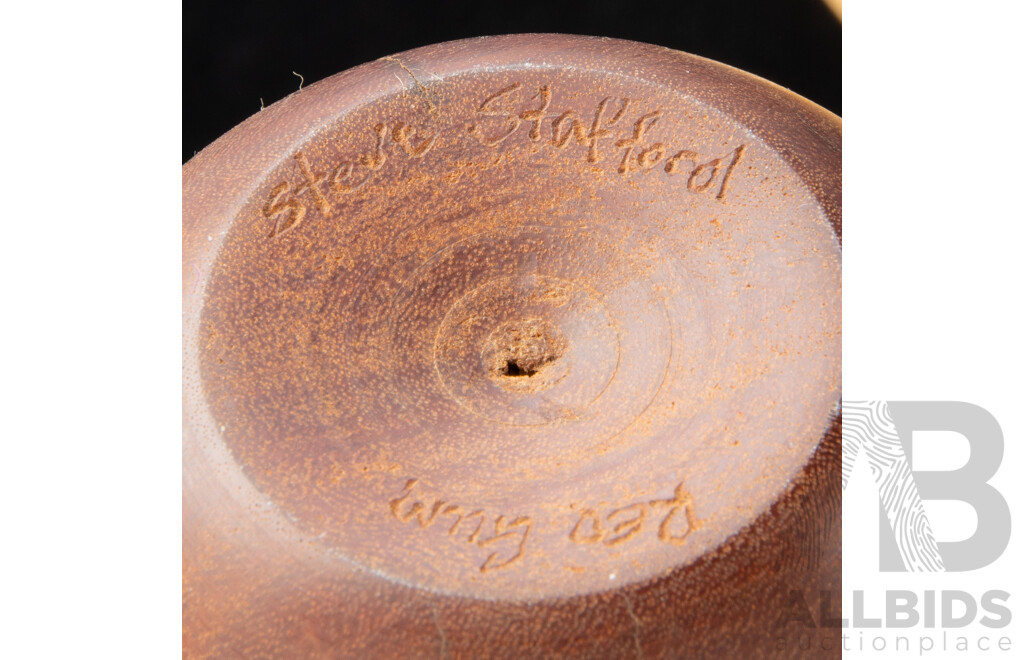Nice Collection Australian Hand Turned Treen Including Huon Pine Mortar & Pestle, Bloodwood & She Oak Dish by Neal Kirkham with Pewter Top and More