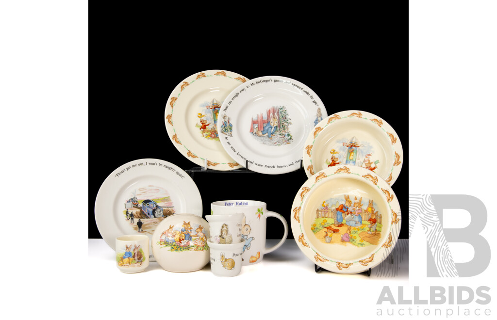 Collection Children's Porcelain Comprising Royal Doulton Bunnykins & Beatrix Potter Items
