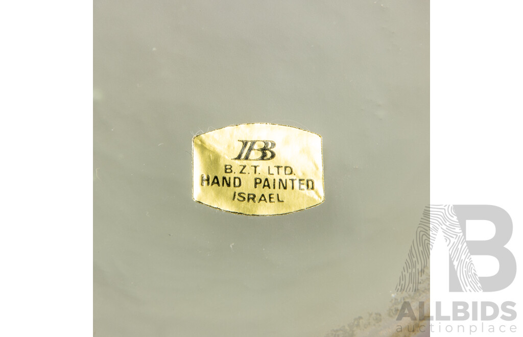 Collection of Three Hand Painted Art Glass Pieces by B.Z.T Ltd