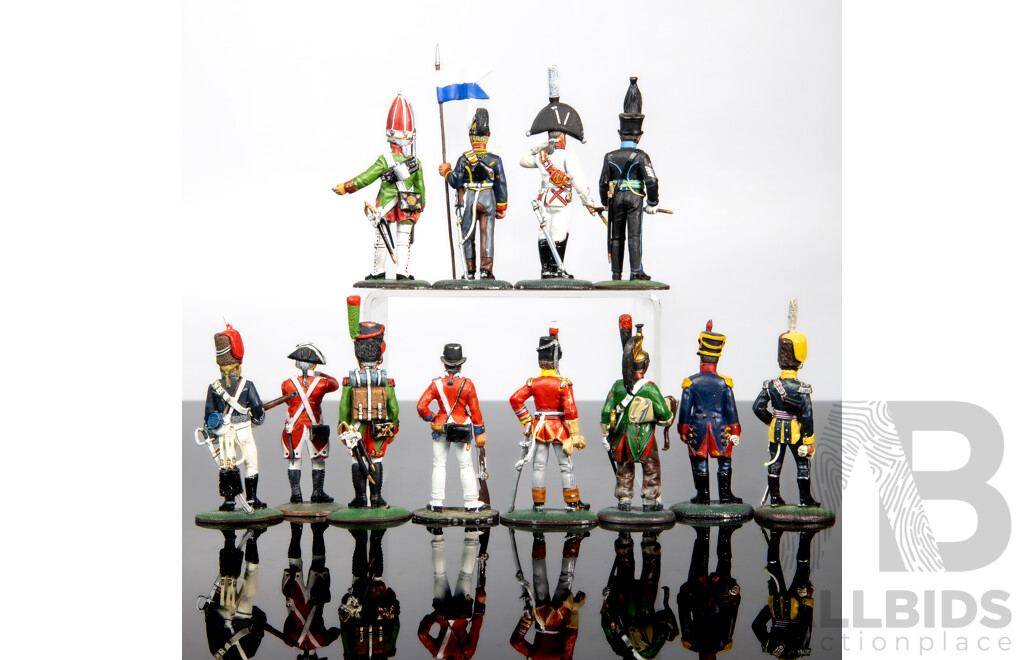 Collection of 13 Hand Painted Cast Metal Soldiers by Del Prado