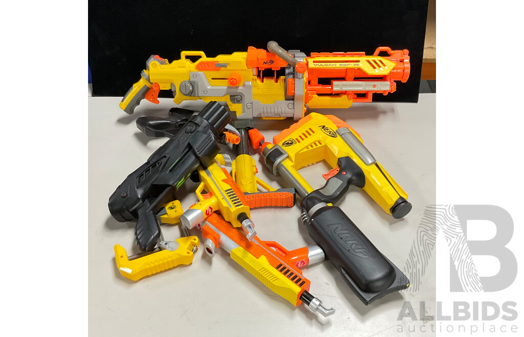 Collection of Toy Guns Including Nerf and Tech Group