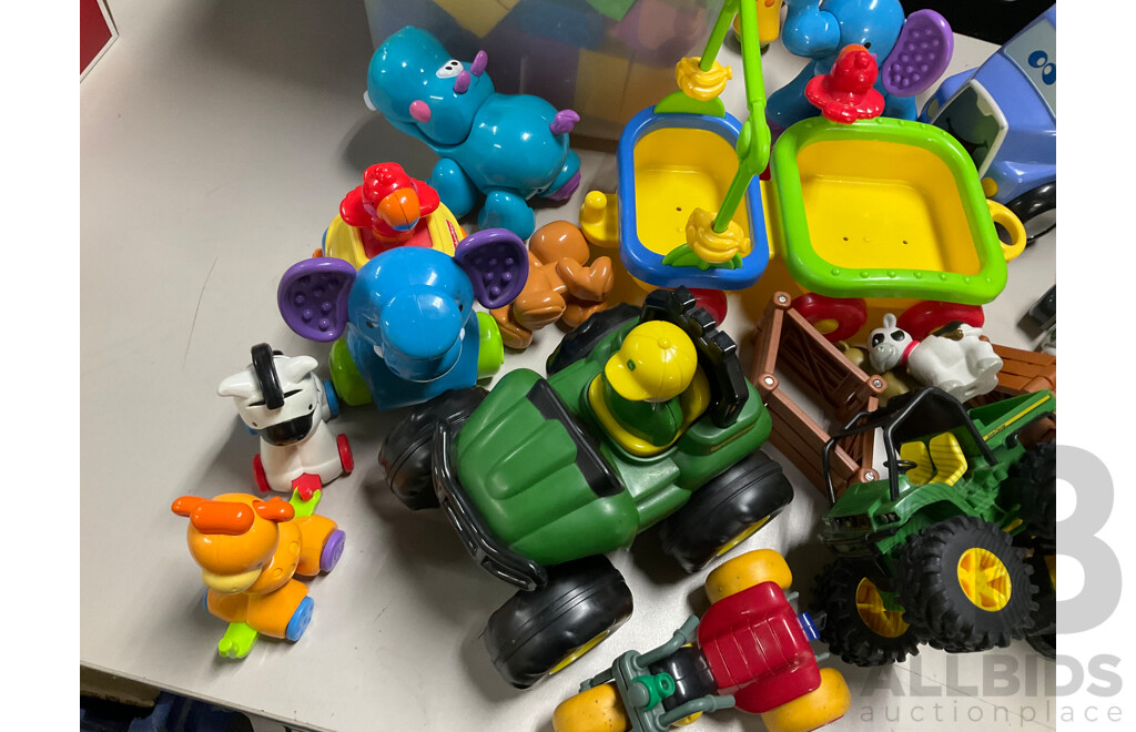 Collection of Toddler Toys Including Lego, Ertl and Tonka