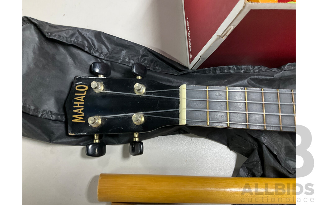 Collection of Vintage Timber Toddlers Toys and Mahalo Ukulele