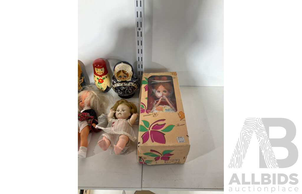 Collection of Dolls, Babushka Dolls, Soft Toy Animals and Sally Ann Accessories