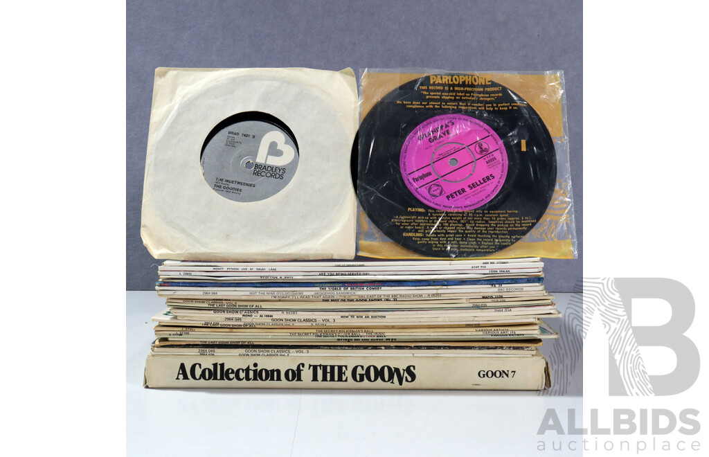 Collection of Vinyl LP Records, All English Comedy Including Multiple Goons Titles, Monty Python, Steptoe & Sons and More